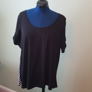 Black and white zigzag blouse